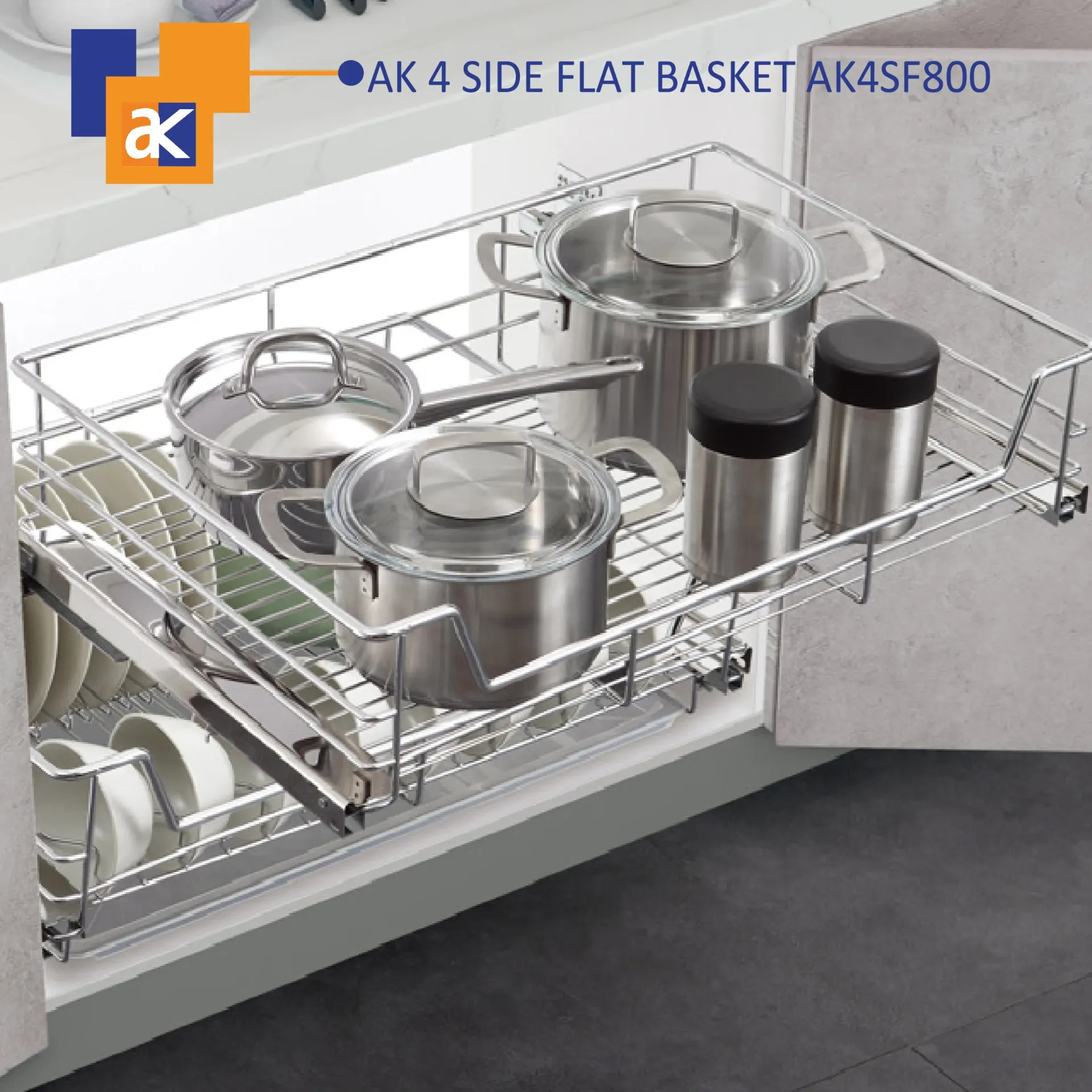 [5007] 5007 AK SOFT CLOSE 4-SIDE BOWL BASKET -800MM