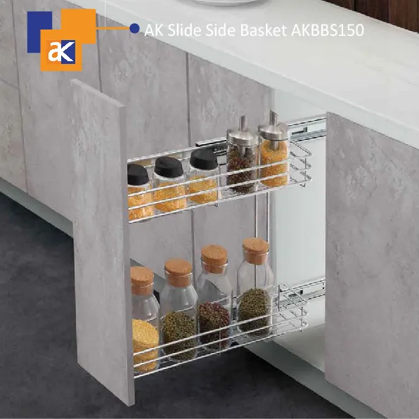 [5014] 5014 AK SOFT CLOSE SIDE PULL OUT BASKET -200MM LEFT